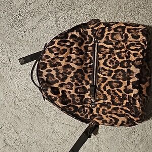 Michael Kors leopard print backpack full size brown/ black